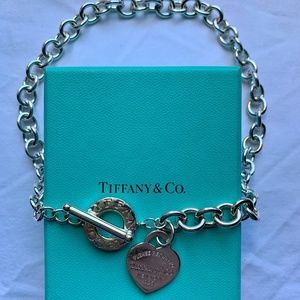 Tiffany & Co. RTT Heart Tag Toggle Necklace Silver